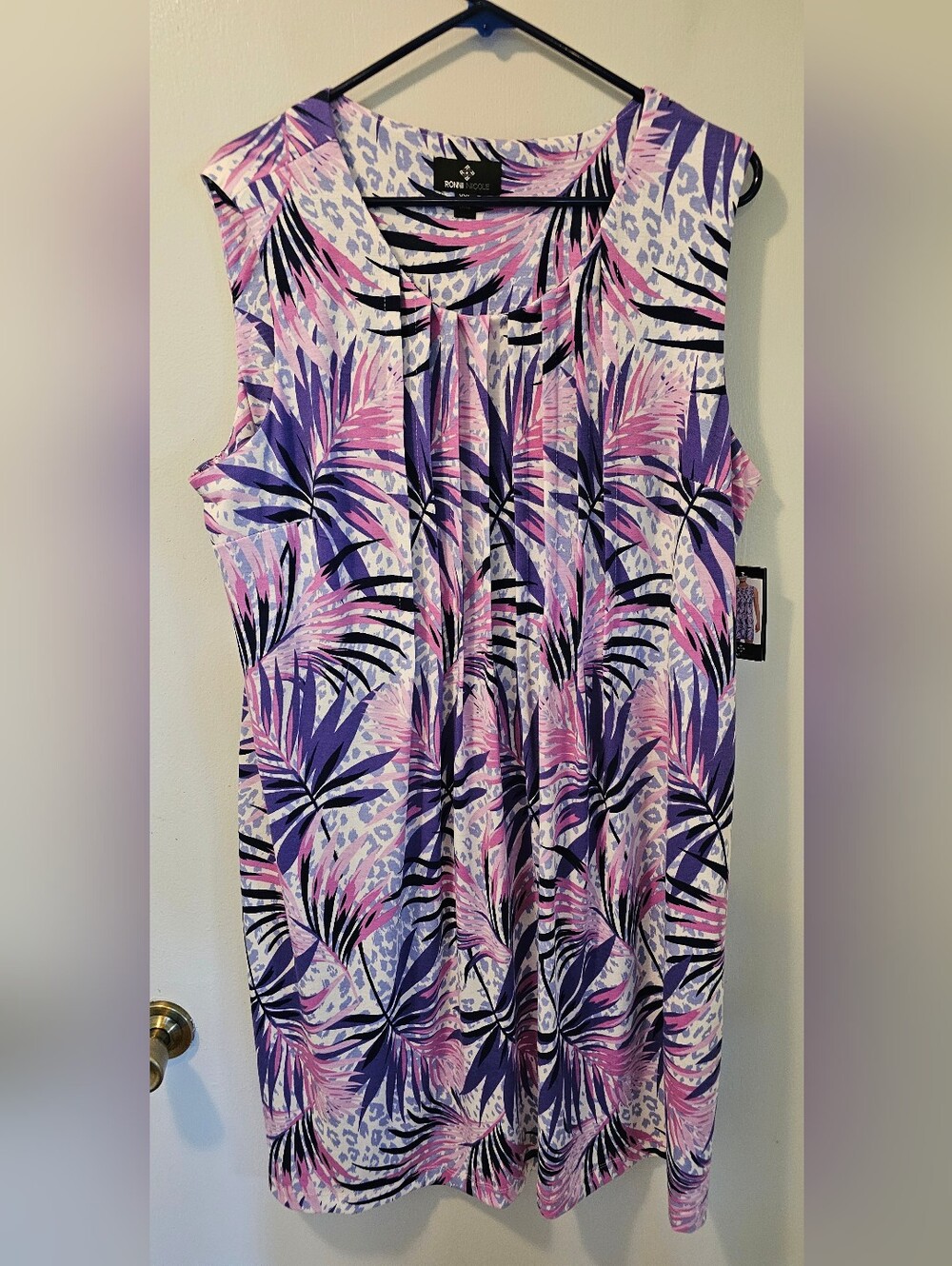 Ronni Nicole Abstract Floral Sleeveless Shift Dress NWT Women's Size XXL